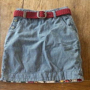 ESPRIT STRIPE SKIRT WITH RED BELT